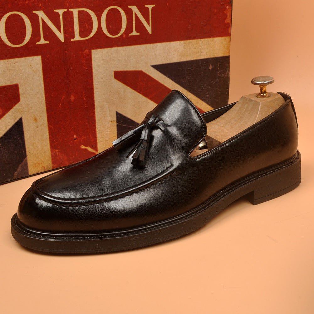 Fashioneasiest for match business men's shoes tassel formal dress hidden heelcasual leather shoes we 14