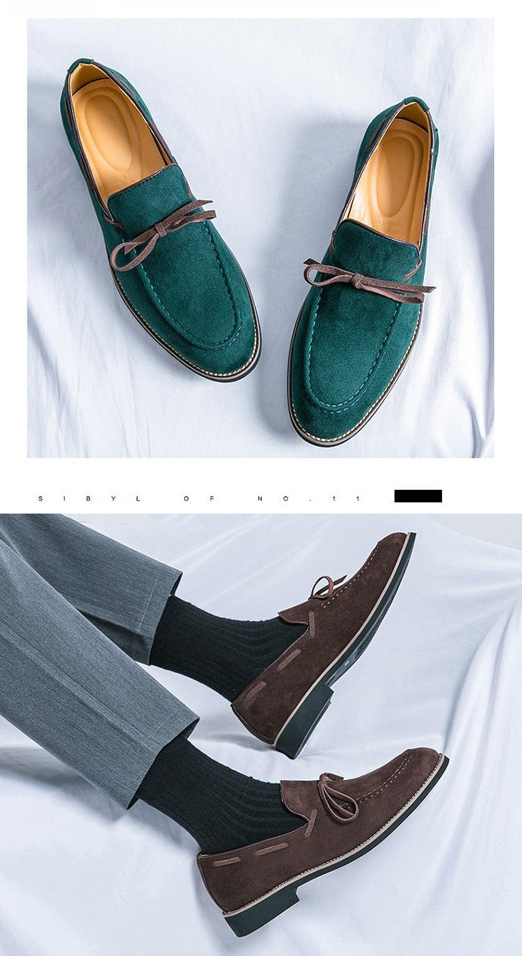 Cross-border spring bow slip-on leather shoes fashion formal business casual shoes plus size loafers 11