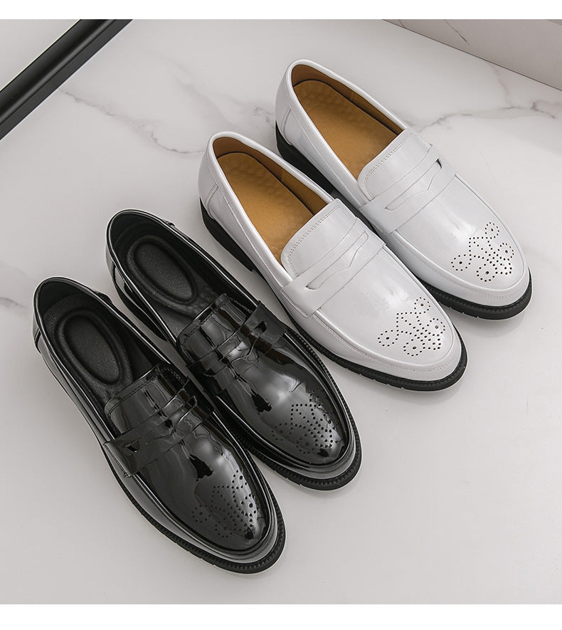 2026 spring new men's casual formal leather shoes business british brogue casual flats wedding shoes