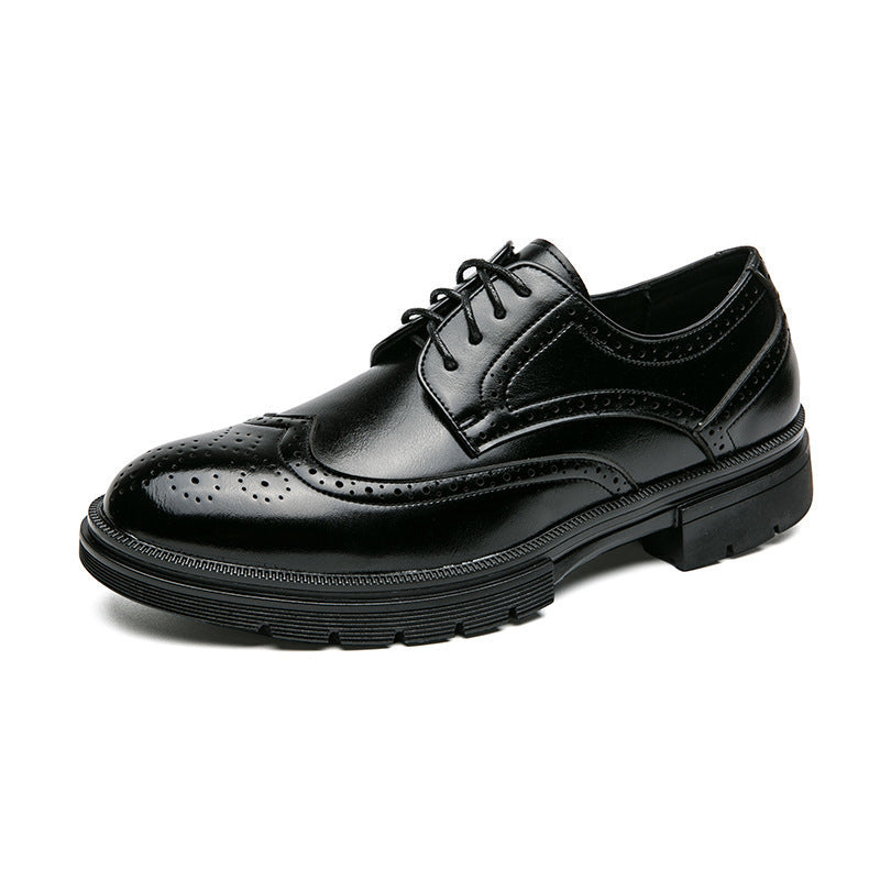 plus-size casual leather shoes for men - size 46. men's brogue business loafers with 5
