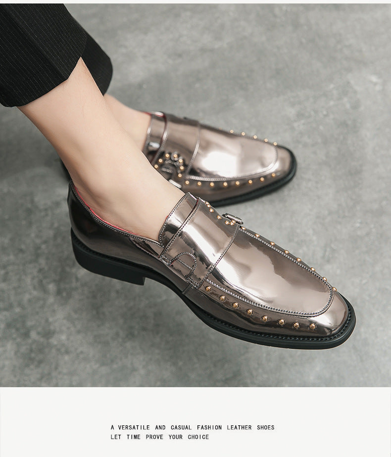 2026 spring men's plus size pointed toe patent leather dress shoes - british casual style hair styli 11