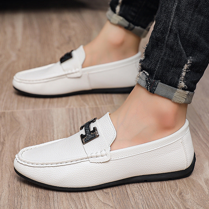 Summer loafers for men - slip-on driving shoes, british style soft sole casual leather shoes, men's 4