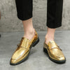 2026 spring men's plus size pointed toe patent leather dress shoes - british casual style hair styli
