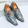 Men's Leather Formal Shoes, Pointed Toe, Lace-Up, Style 5111