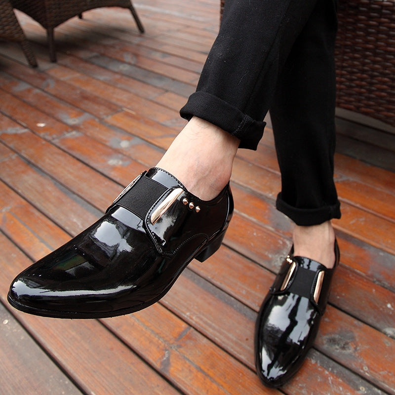 Men's business leather shoes - plus size, new arrival, patent leather, pointed toe, fashionable kore 10