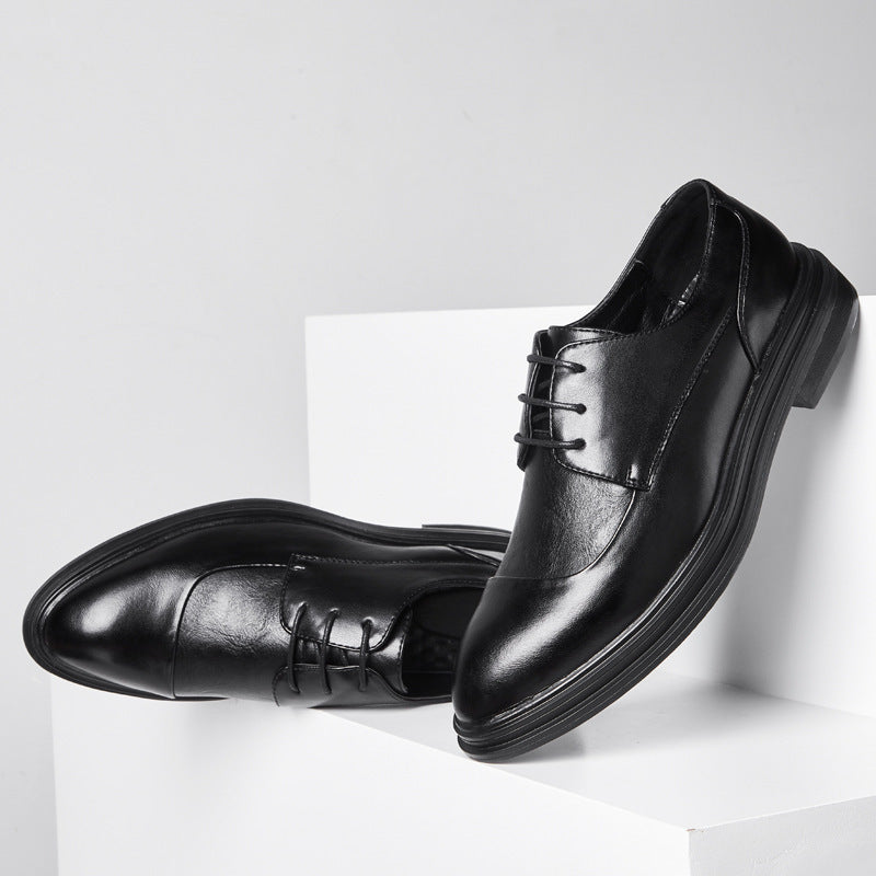 New men's pointed-toe leather shoes - korean style, trendy formal & business casual, plus size, brit 9