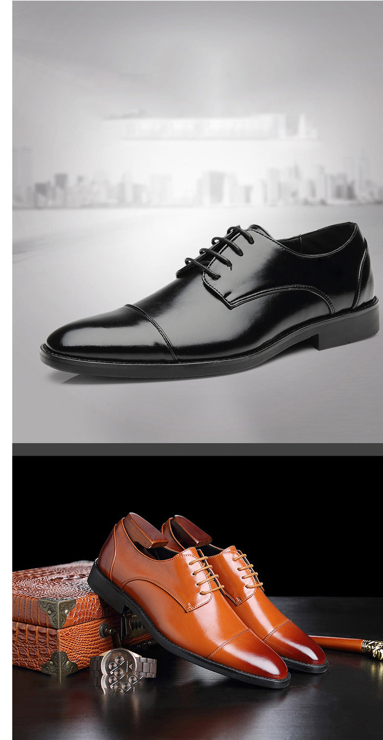 Spring new pointed-toe lace-up business dress leather shoes for men, british style brogue cross-bord 9