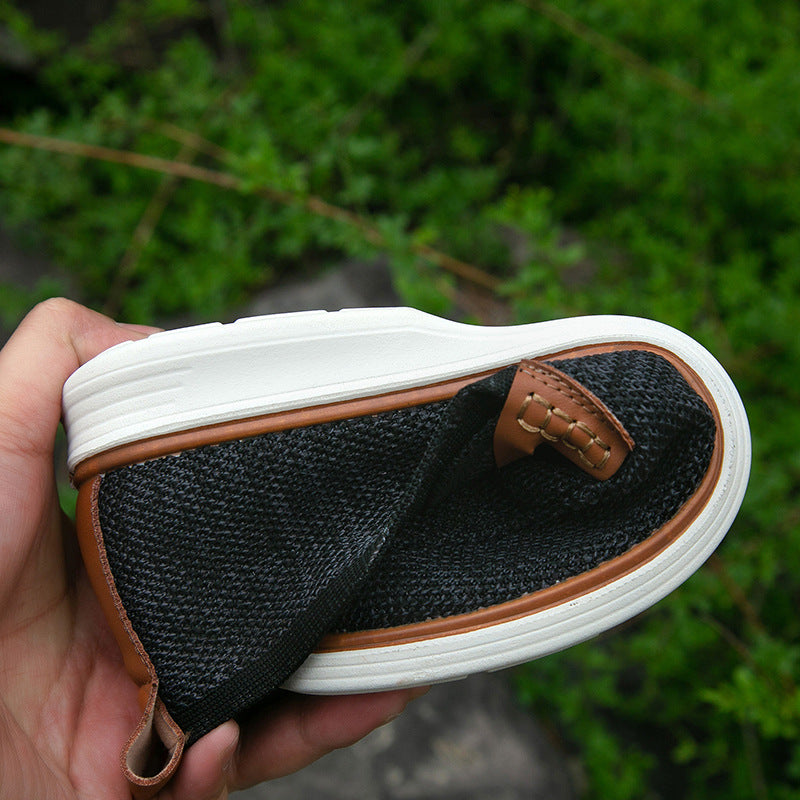 Men's Leather Loafers - Comfortable Non-Slip Business Shoes