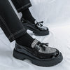 Cross-border new arrivalmencasualfashionlow anklethick soleleather shoesk-stylecontrast colortasselp