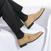 2026exportpure color business monk shoes men's british fashion pointed toe office leather shoes form