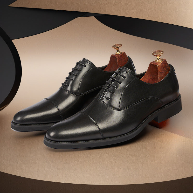 Cross-border 2026 spring/autumn three-panel leather dress shoes for men - anti-slip, business formal 5