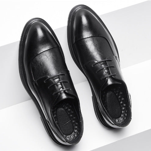 New men's pointed-toe leather shoes - korean style, trendy formal & business casual, plus size, brit 6