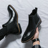 Men's Leather Chelsea Boots, Pointed Toe, Retro