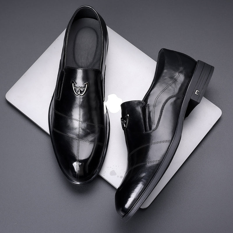 Men's Leather Loafers, Business, British Style, Style 7831