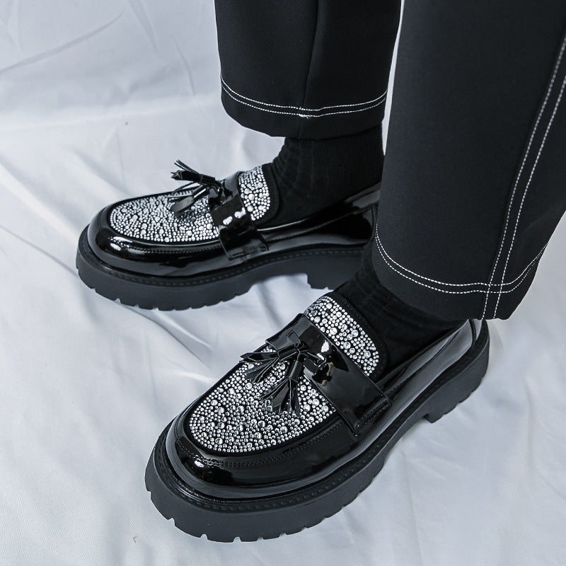 Cross-border new arrivalmencasualfashionlow anklethick soleleather shoesk-stylecontrast colortasselp 9