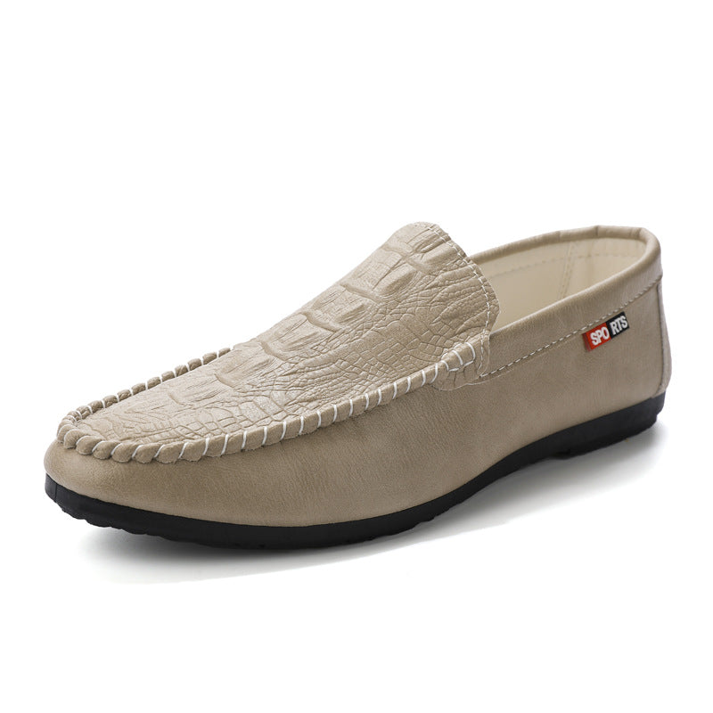 K-style summer 2024 new arrival slip-on casualtrendy crocodile pattern beanie shoes for men easiest