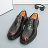 Men's Red Leather Derby Formal Shoes, Business, Wedding