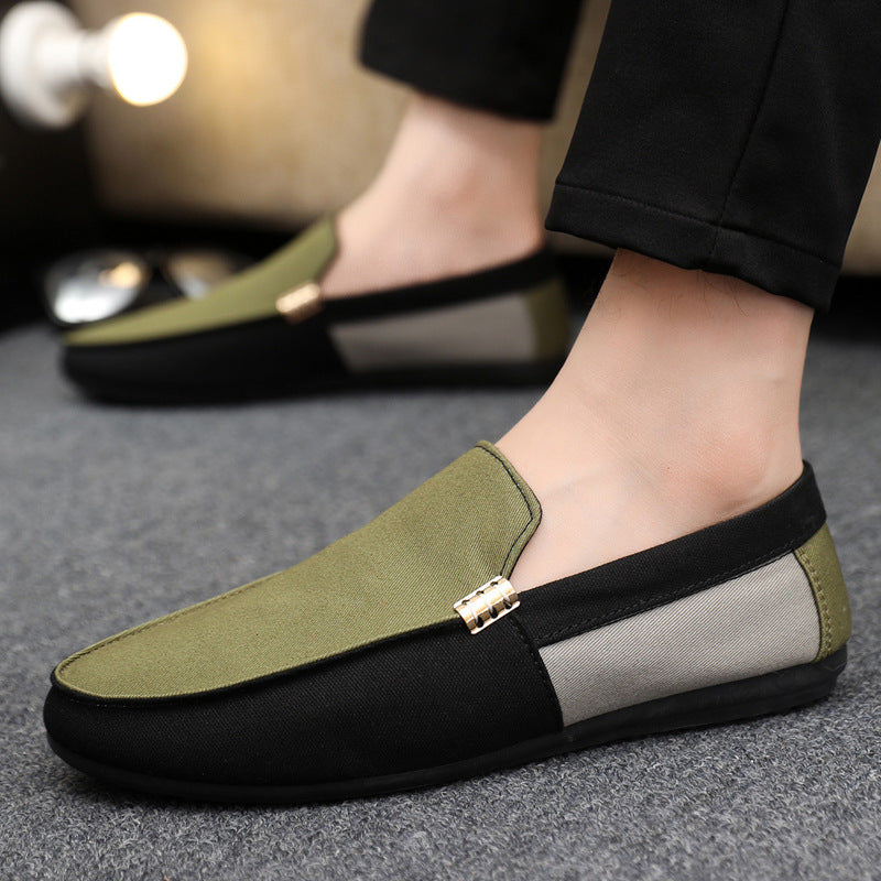 Spring/summer casual sneakers, trendy loafers, men's slip-ons, moccasins, one-step shoes, men's foot 6