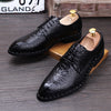 Men's Black Leather Formal Shoes, Wedding, British Style