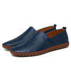 Men's Blue Leather Loafers, Style 9911