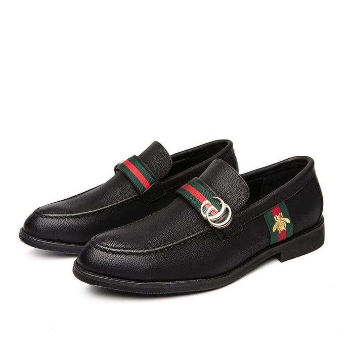 Korean style trendy slip-on daily casual men's shoes soft bottom breathable all-match hidden height pointed leather shoes men's peas shoes