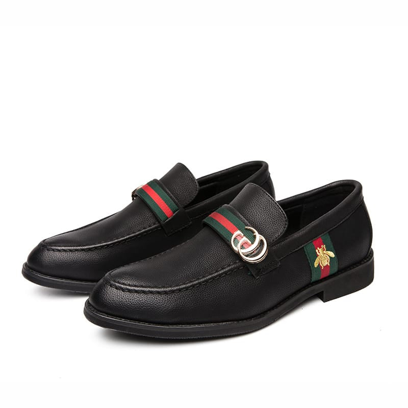 Korean style trendy slip-on daily casual men's shoes soft bottom breathable all-match hidden height pointed leather shoes men's peas shoes