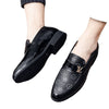 Men's Black Leather Driving Shoes, Business, Wedding, Style 3015