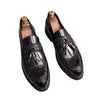 Men's Black Leather Formal Shoes, Pointed Toe, Business, Style 3495