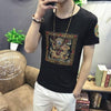 Men's Black T-Shirt, Embroidered, Style 8999