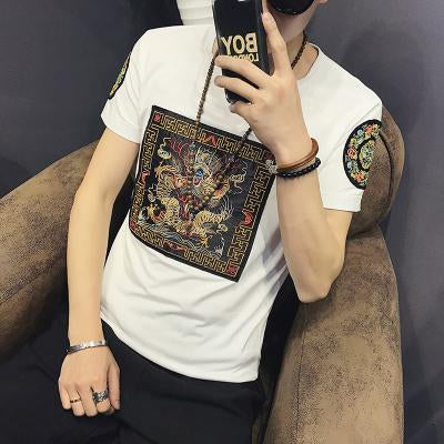 Men's Black T-Shirt, Embroidered, Style 2567